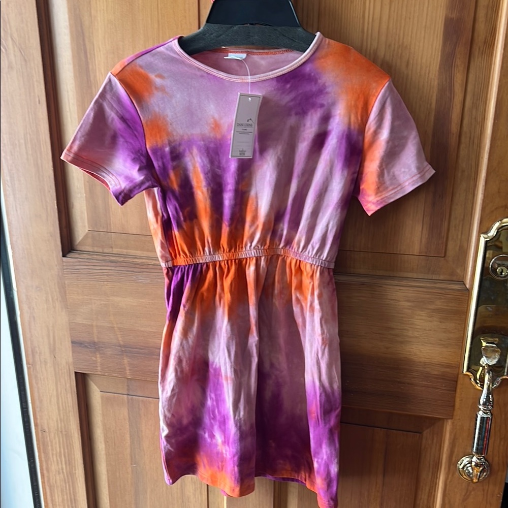 New-Tie-Dye Dress in Purple and Orange
